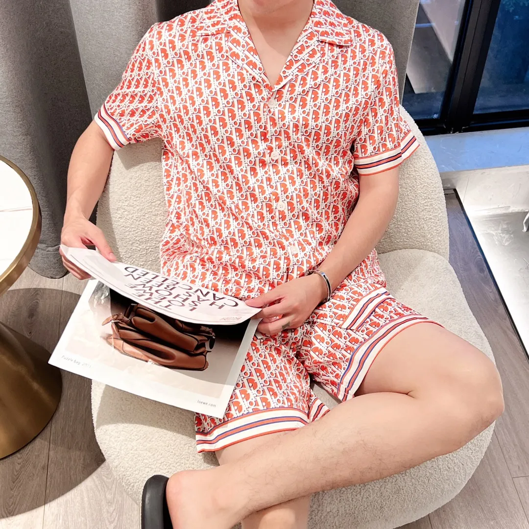 🅿️360 2024 DIOR Dior home wear, high-end Korean silk fabric, skin-friendly, soft and comfortable, couple size M～XXXL