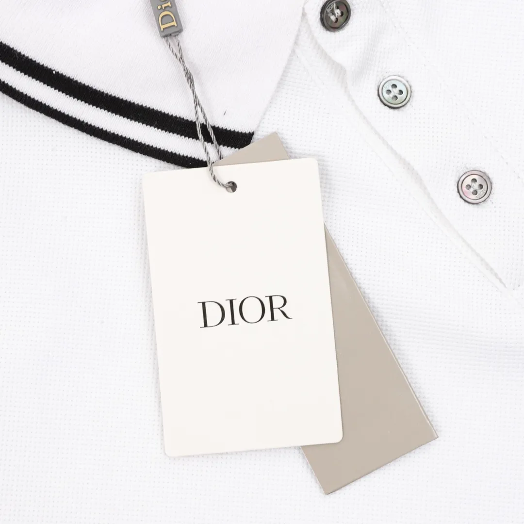 🅿️270 DIOR/Dior short-sleeved polo with cursive letter embroidery, original custom-made 200g cotton vermilion fabric, thread dyed the same as the original. Inspired by classic letter series. A cursive graphic design reinterprets the classic logo. Contrasting logo patch at chest. The imported machine-made tatami embroidery technology makes the letter logo appear delicate and exquisite, enhancing the decorative effect. Use an embroidery machine to embroider the designed letter logo onto the patch. Unisex Size: S-L