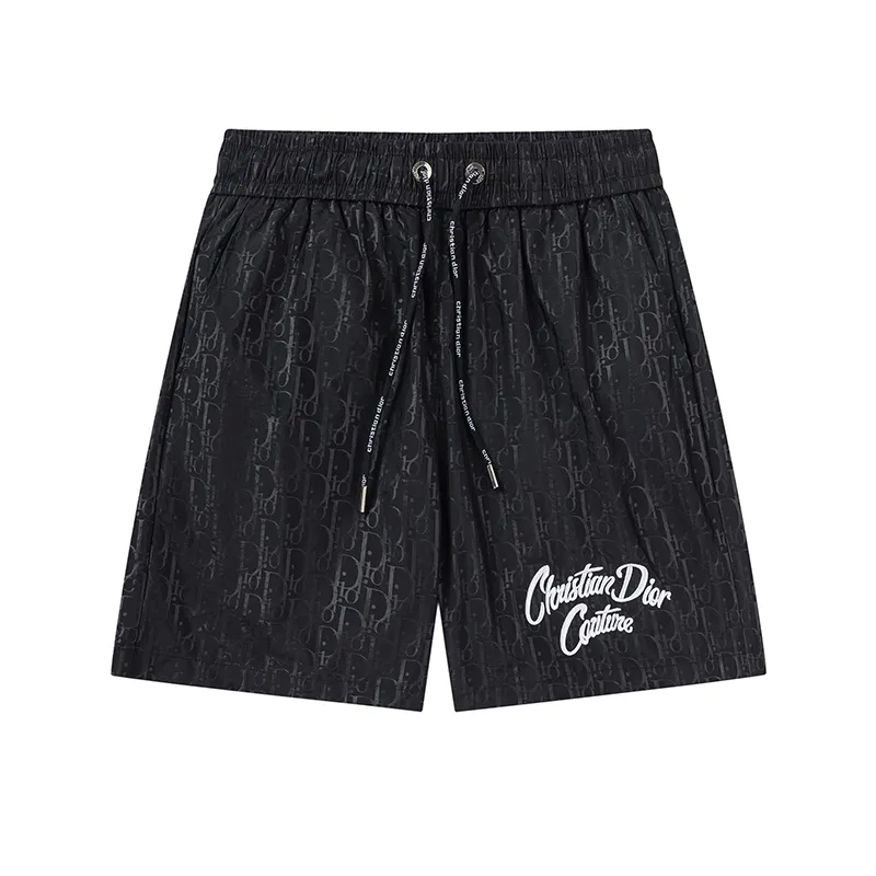 🅿️210 DiOr Dior 2025 Spring and Summer Logo printed all over. New fashionable beach shorts, with lining and mesh shorts! The official website is synchronized with the original 1-1 replica, the original hardware is selected from high-quality polyester fiber fabrics, with a delicate feel, a must-have item for summer, and the upper body effect is super handsome! Color: Black Size: S M L XL XXL