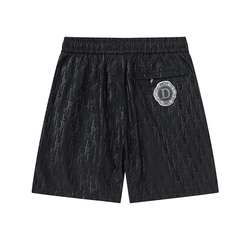 🅿️210 DiOr Dior 2025 Spring and Summer Logo printed all over. New fashionable beach shorts, with lining and mesh shorts! The official website is synchronized with the original 1-1 replica, the original hardware is selected from high-quality polyester fiber fabrics, with a delicate feel, a must-have item for summer, and the upper body effect is super handsome! Color: Black Size: S M L XL XXL