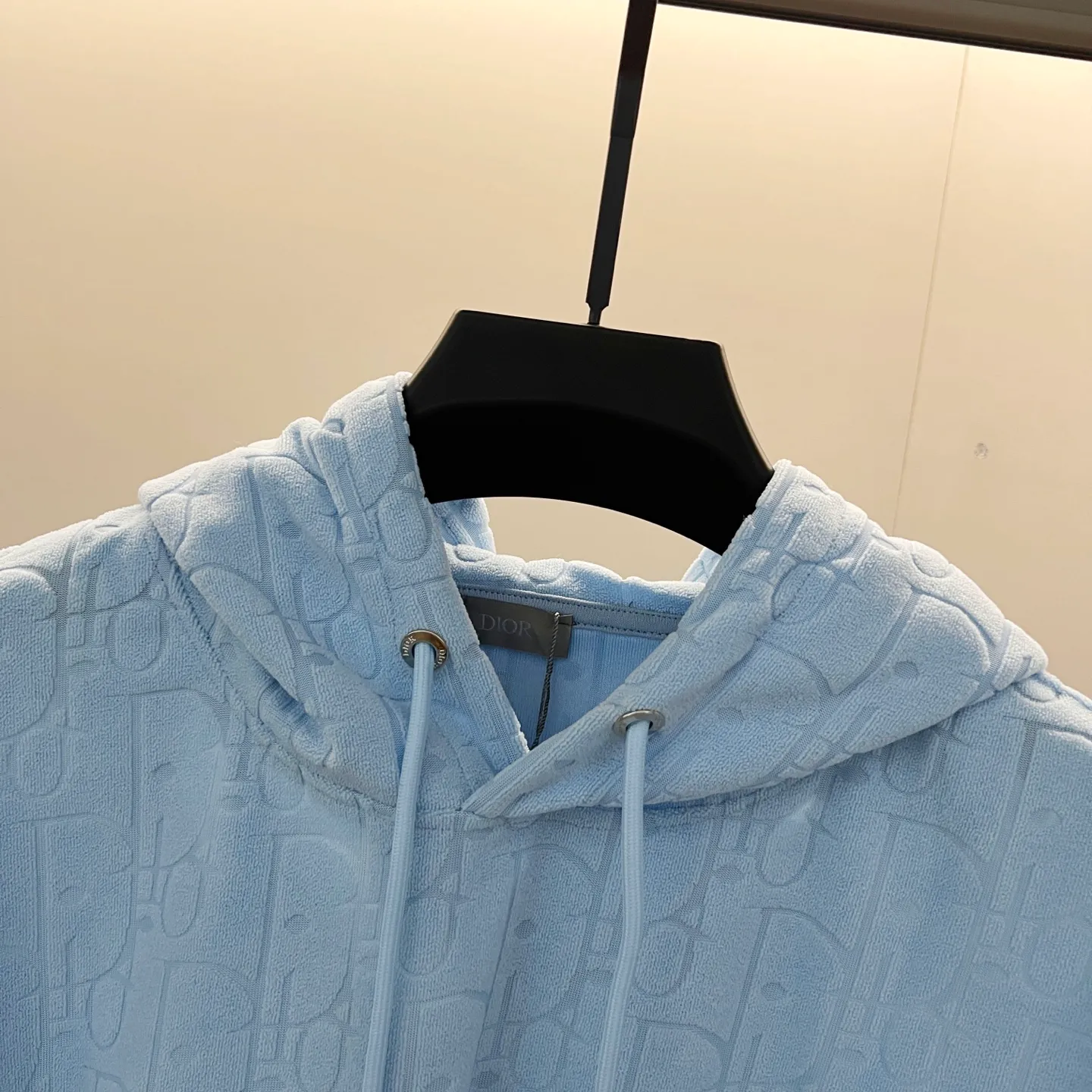 🅿️290 DIOR/Dior 420g custom jacquard fabric hooded sweatshirt, classic presbyopia dark pattern letters LOGO jacquard logo, official synchronization, high version, high quality, fashionable personality, versatile trend, pure original quality, original fabric, hangtag, collar label, washed wheat, three complete labels, color: black, white, royal blue, green, light blue, brown. Size: XS-L
