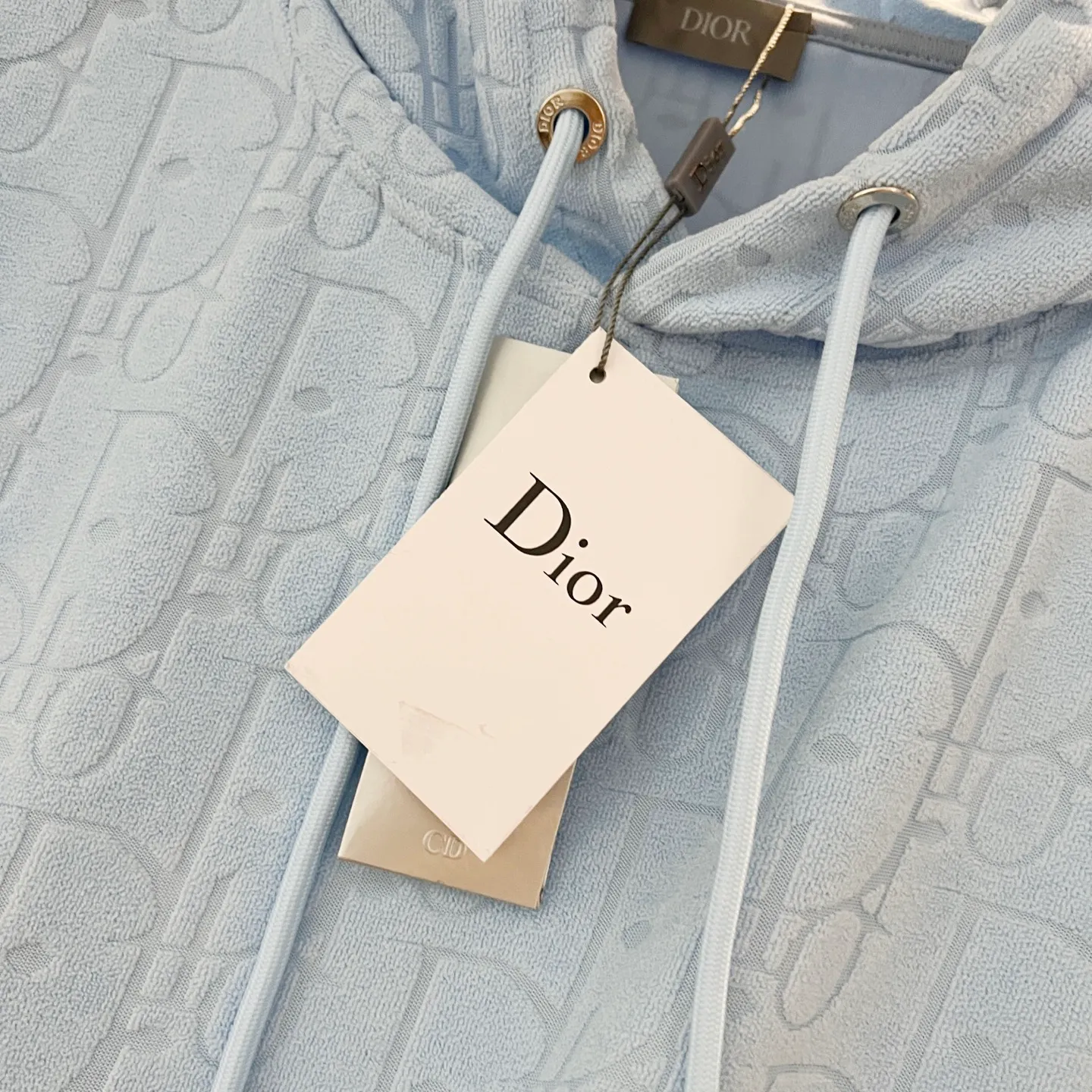 🅿️290 DIOR/Dior 420g custom jacquard fabric hooded sweatshirt, classic presbyopia dark pattern letters LOGO jacquard logo, official synchronization, high version, high quality, fashionable personality, versatile trend, pure original quality, original fabric, hangtag, collar label, washed wheat, three complete labels, color: black, white, royal blue, green, light blue, brown. Size: XS-L