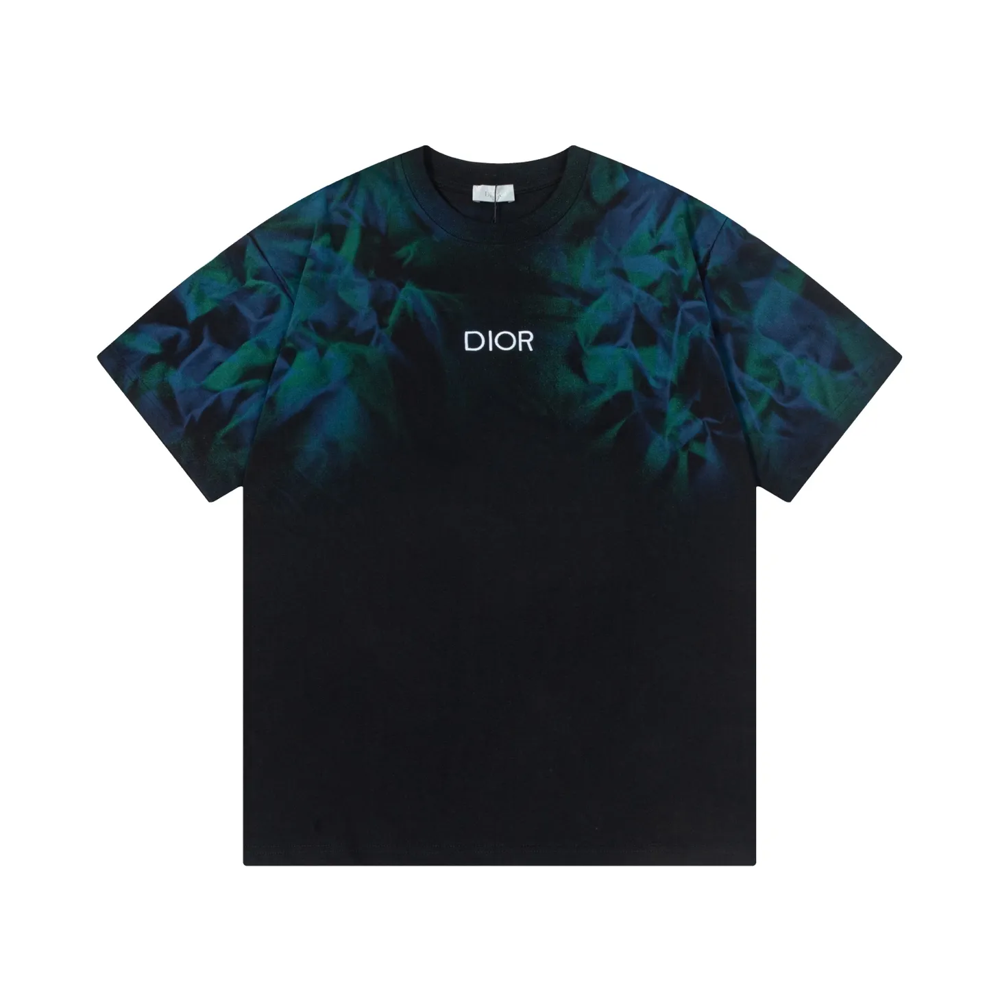 🅿️190 Dior 2025 new model Imported machine embroidered small letters logo Hand-painted salary blessing Same style for men and women Short-sleeved T-shirt · Customized 320g 100% double yarn pure cotton fabric · Custom dyed 32 counts double-strand thread · Collar label, hangtag, main mark and three labels complete Color: Black Size: S M L XL