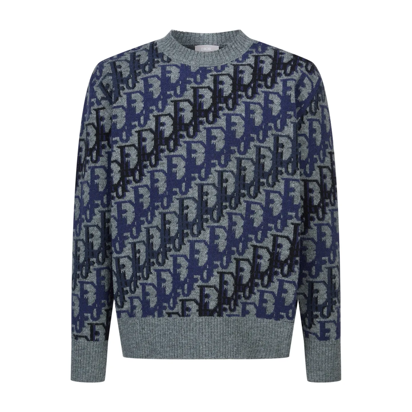 🅿️440 CD 26SS Oblique all-over jacquard crew neck sweater (grey). The original version was purchased for 15,000 and developed. The fabric is made of 55% merino wool and 45% cotton yarn. This fabric is soft on the upper body, not close to the body, and is very comfortable to wear both outside and inside. The 7-needle machine mouth is used for jacquard craftsmanship, and each color is aligned and dyed on the board. Garment washing - removes wool impurities - fixes the fit - adds hand feel. This sweater is new to the Spring 2026 men's collection and highlights Dior's classic Oblique print. Crafted from blue sheep's wool with multi-color accents throughout. The bold Oblique print features a ribbed crew neck, cuffs and hem. The all-over pattern reflects Dior's elegance, and the colorful graphic style can enhance any outfit. Trimmed with multi-color Oblique printed ribbed crew neck, cuffs and hem 100% sheep wool throughout. Size:S-M-L-XL