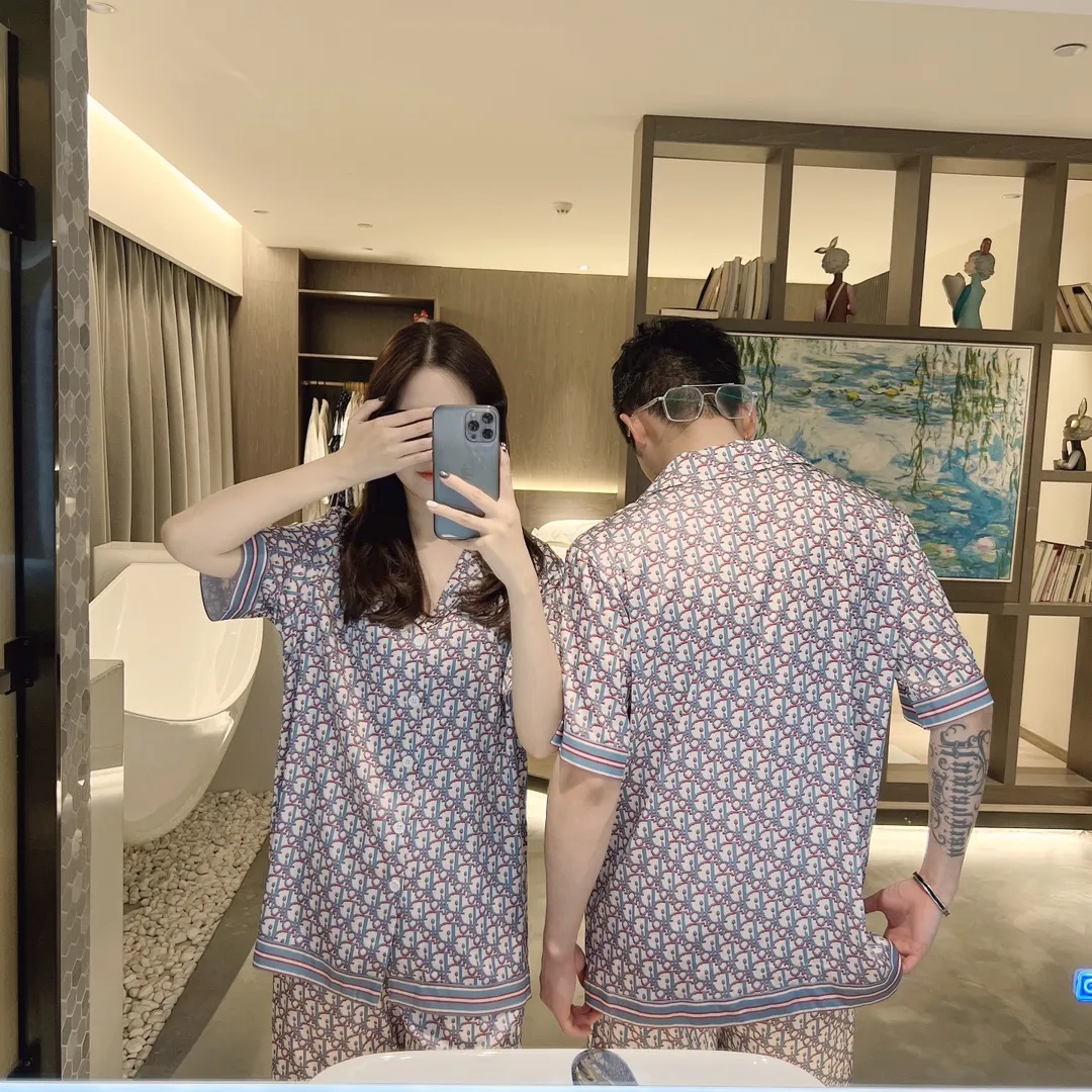 🅿️340 2023 DIOR Dior home wear, high-end Korean silk fabric, skin-friendly, soft and comfortable, couple size M～XXXL