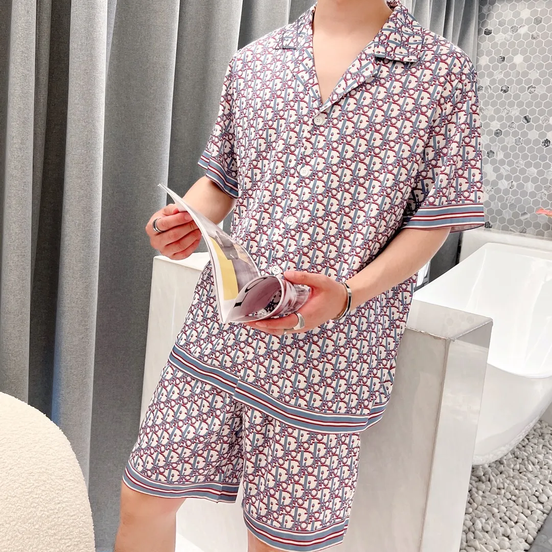 🅿️340 2023 DIOR Dior home wear, high-end Korean silk fabric, skin-friendly, soft and comfortable, couple size M～XXXL