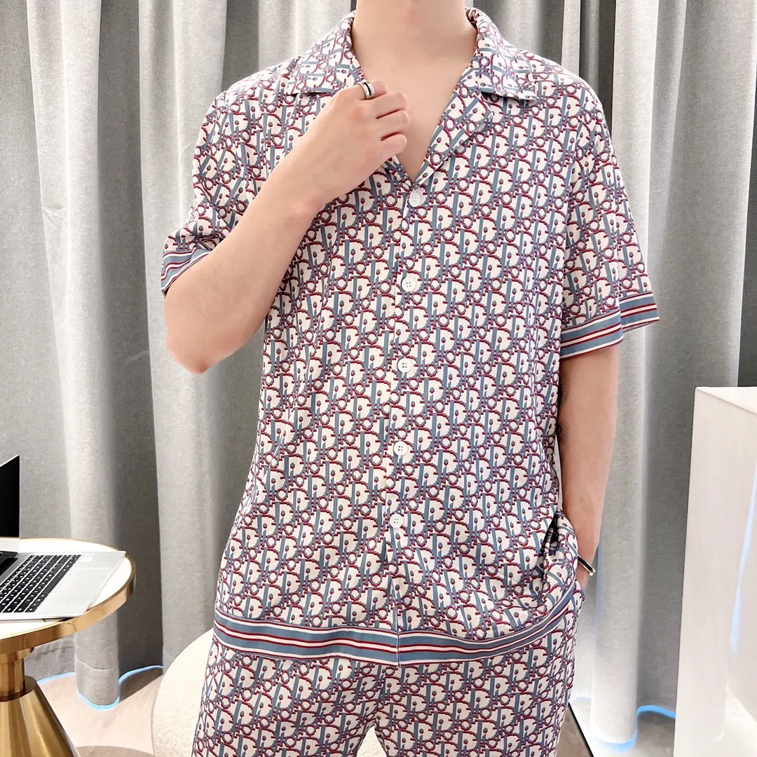 🅿️340 2023 DIOR Dior home wear, high-end Korean silk fabric, skin-friendly, soft and comfortable, couple size M～XXXL