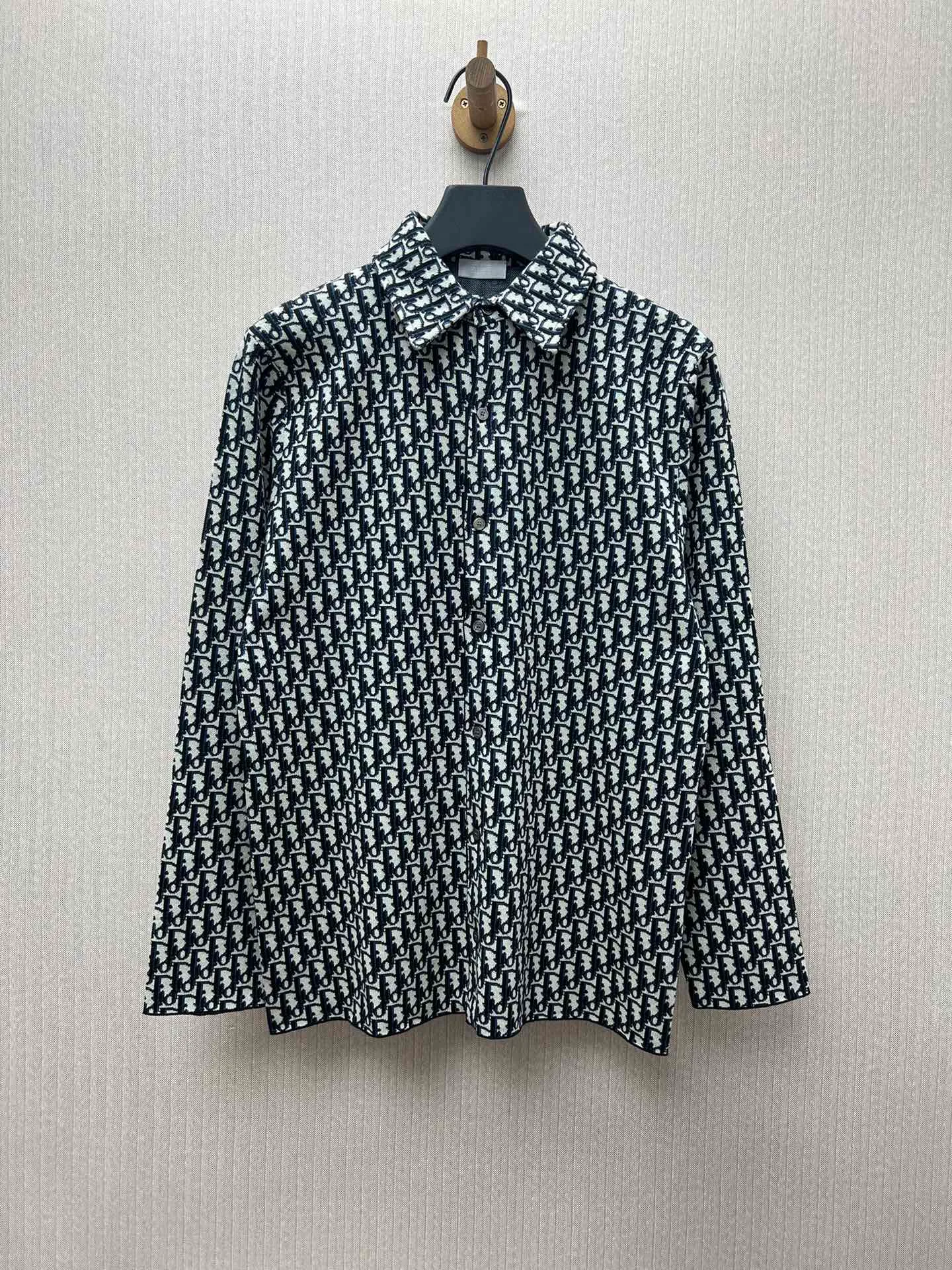 🅿️590 Dior 25ss new cotton logo full-print classic long-sleeved shirt, men's size: S.M.L.XL.