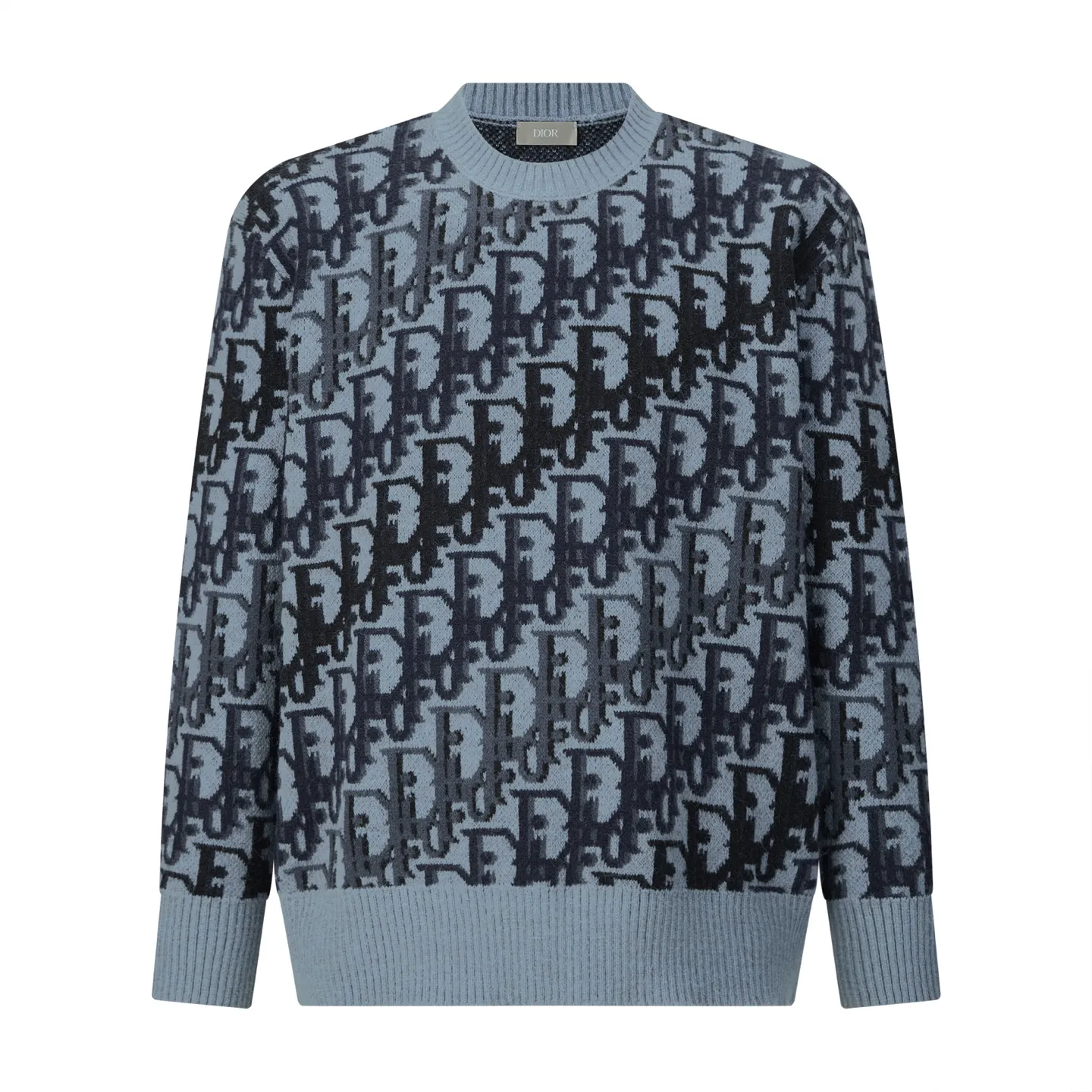 🅿️440 CD 26SS Oblique all-over jacquard crew neck sweater (blue). The original version was purchased for 15,000 and developed. The fabric is made of 55% merino wool and 45% cotton yarn. This fabric is soft on the upper body, not close to the body, and is very comfortable to wear both outside and inside. The 7-needle machine mouth is used for jacquard craftsmanship, and each color is aligned and dyed on the board. Garment washing - removes wool impurities - fixes the fit - adds hand feel. This sweater is new to the Spring 2026 men's collection and highlights Dior's classic Oblique print. Crafted from blue sheep's wool with multi-color accents throughout. The bold Oblique print features a ribbed crew neck, cuffs and hem. The all-over pattern reflects Dior's elegance, and the colorful graphic style can enhance any outfit. Trimmed with multi-color Oblique printed ribbed crew neck, cuffs and hem 100% sheep wool throughout. Size:S-M-L-XL