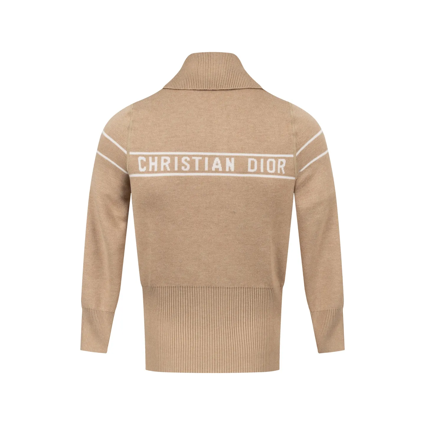 🅿️520 [Exclusive supply] CD 25FW presbyopic double-sided military collar zipper knitted jacket (khaki). The original purchase was 32,000 and developed. The fabric is carefully made of high-quality cashmere blended knitted fabric. This DIOR cardigan reinterprets the brand's classic logo in an innovative way. The double-sided design brings two wearing styles: one side is simple and pure gray, and the other side shows the iconic Oblique print pattern. The short slim fit and front zipper closure make it easy to wear on a daily basis. The details are ribbed on the collar, cuffs and hem to ensure comfort and maintain the silhouette. The medium-thick knit gives the garment just the right amount of warmth and drape. The lining-free design maintains the overall lightness. Professional dry cleaning is recommended. This cardigan can be layered with Oblique printed items from the same series to easily create a layered and exquisite look, perfectly demonstrating DIOR's ultimate pursuit of materials and craftsmanship. Size:S/M/L
