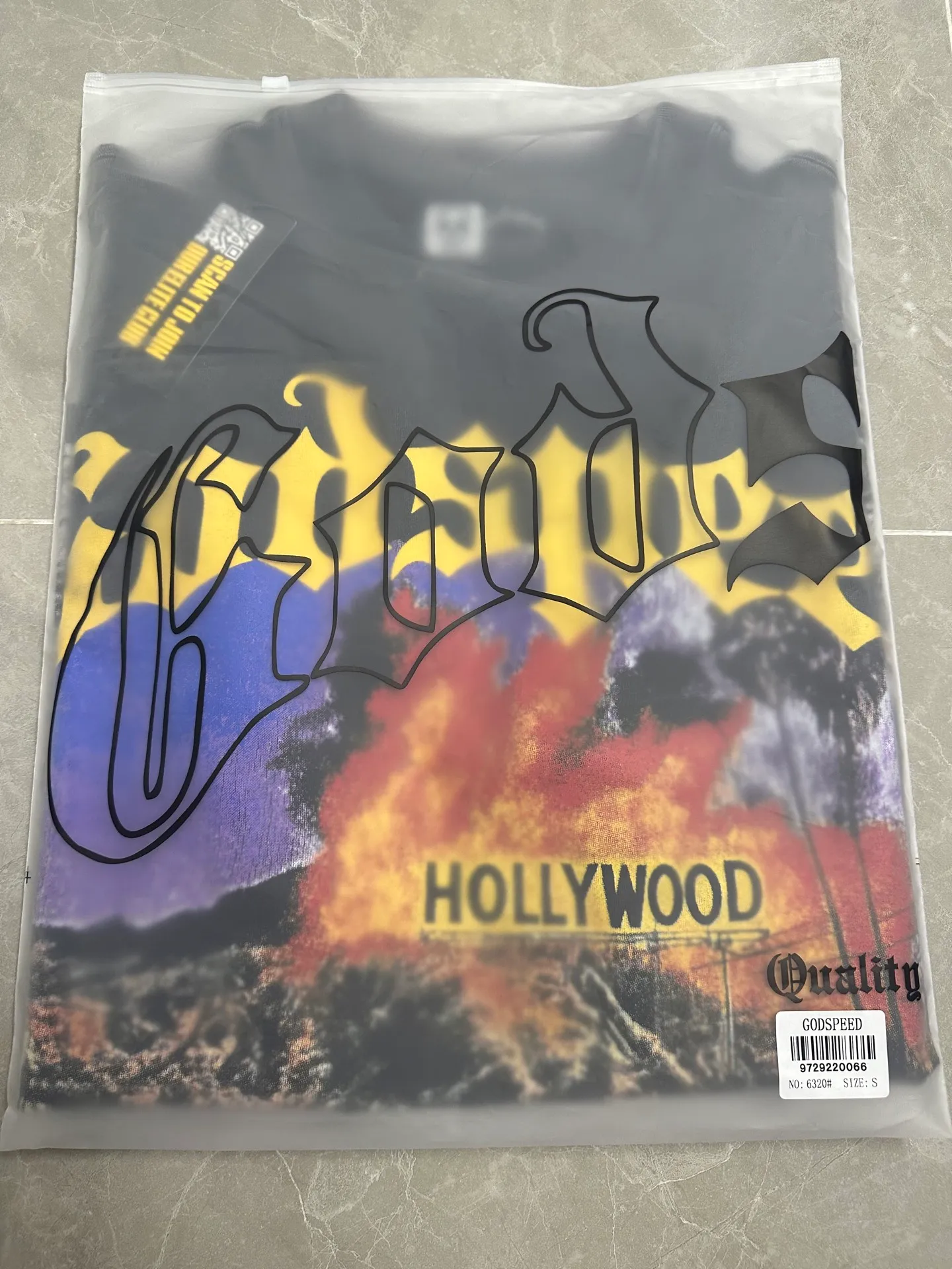6320# Washed black I P116 Real stock (American fashion niche) Godspeed cross-border American rock street washed retro style short-sleeved T (craft printing) Fabric (fabric): 32 counts combed double yarn 250 grams weight Size (size): S-M-L-XL Color (colour): Washed black