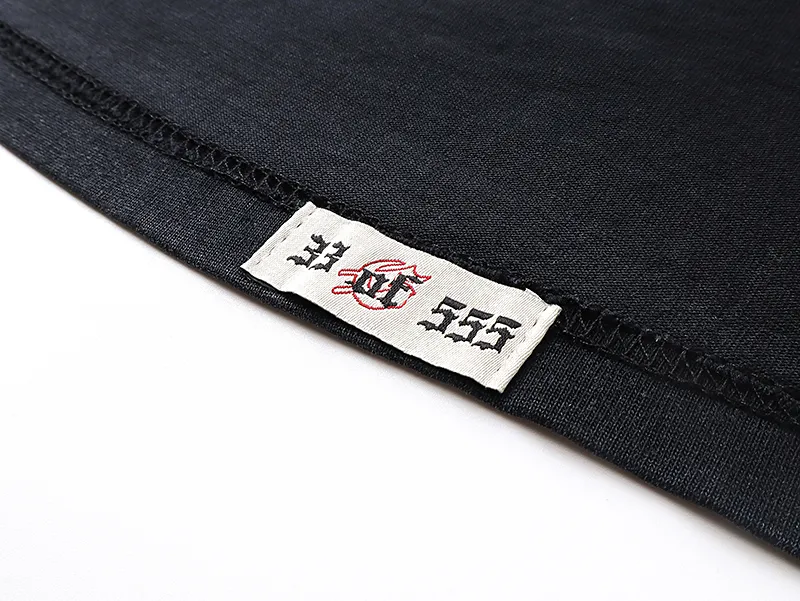 1078# P126 Washed Black Real Shot Godspeed American Fashion Rock Street Retro Washed Distressed Printed Pure Cotton Short Sleeves Fabric: 250g 32 Count Fine Cotton Double Yarn Pure Cotton Color: Washed Black Size: S M L XL