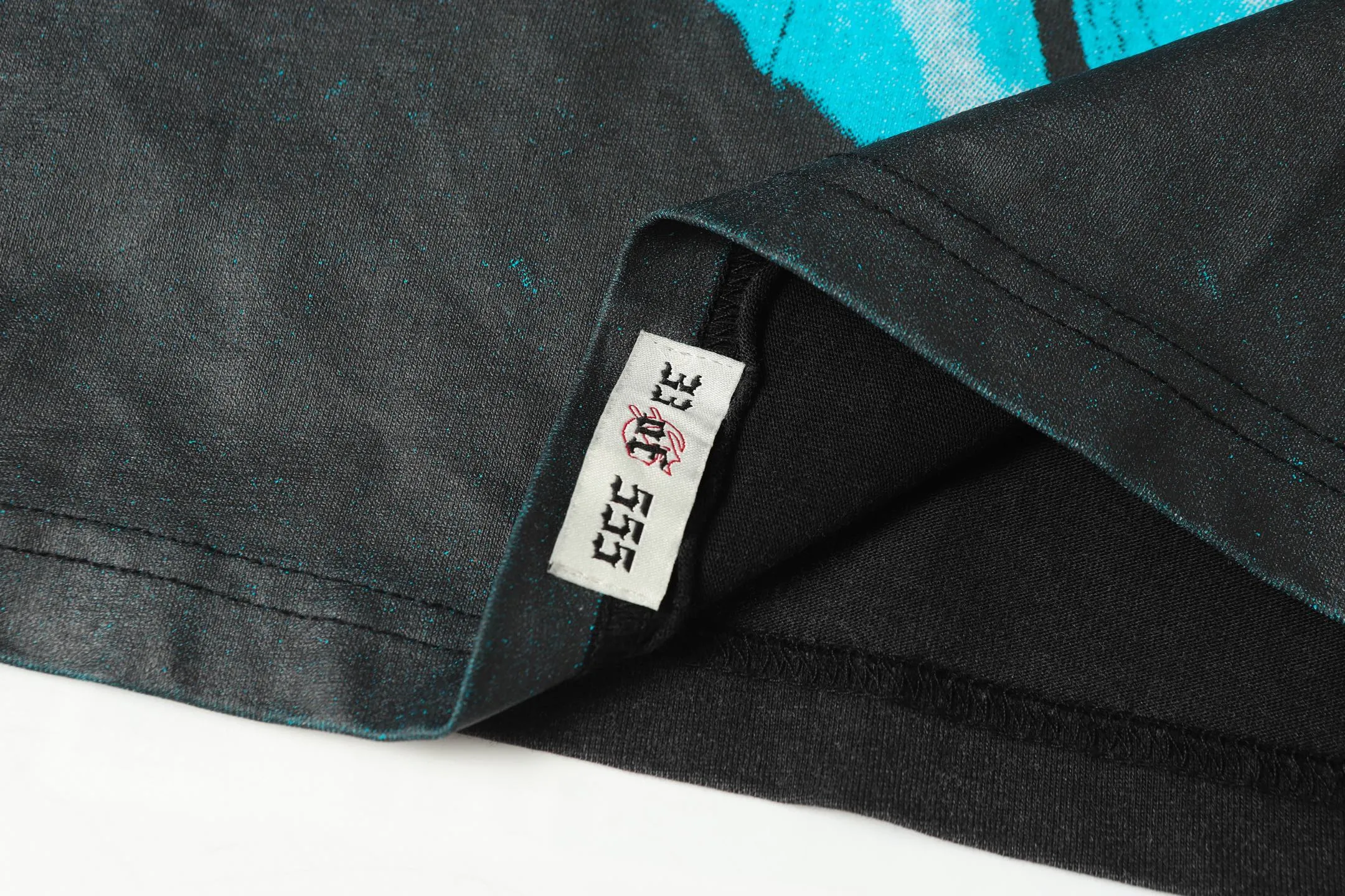 6075#washed black ｜P116 Godspeed cross-border American rock and roll street washed retro style short-sleeved T (craft printing) fabric (fabric): 32 count combed double yarn 250g weight size (size): S-M-L-XL color (colour): washed black 👉