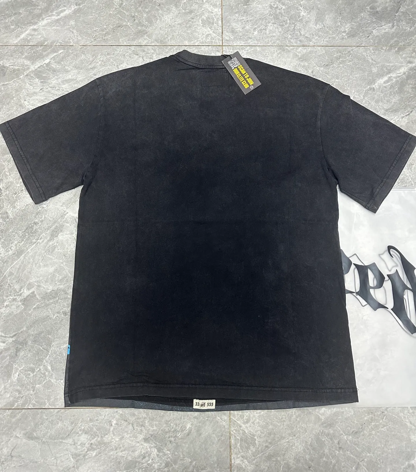 6075#washed black ｜P116 Godspeed cross-border American rock and roll street washed retro style short-sleeved T (craft printing) fabric (fabric): 32 count combed double yarn 250g weight size (size): S-M-L-XL color (colour): washed black 👉