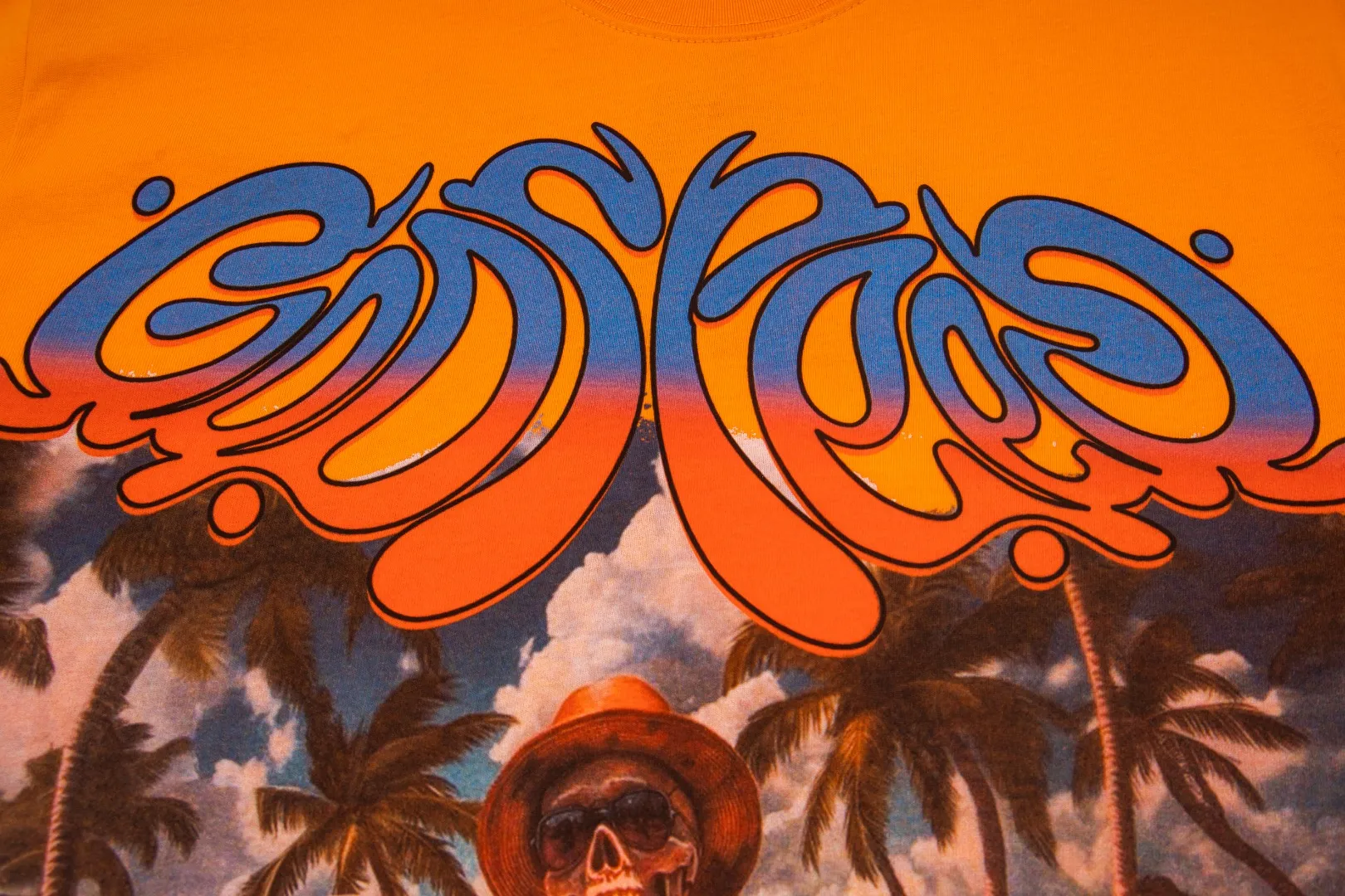 G65# GodSpeed ​​White Ink Direct Print Short Sleeve S-XL Blue Orange P116