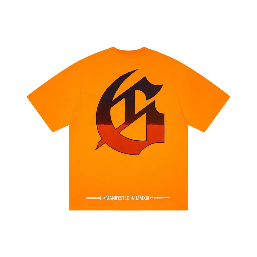 G65# GodSpeed ​​White Ink Direct Print Short Sleeve S-XL Blue Orange P116