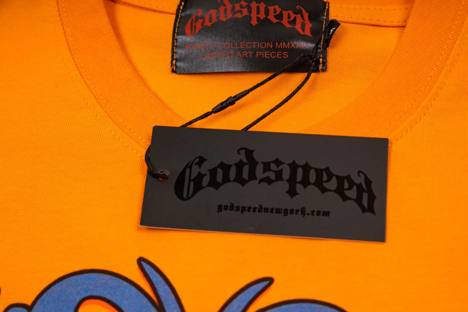 G65# GodSpeed ​​White Ink Direct Print Short Sleeve S-XL Blue Orange P116