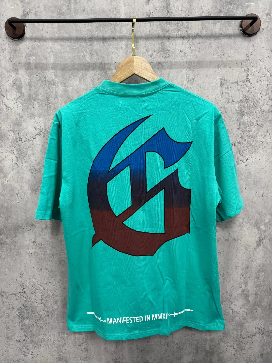 G65# GodSpeed ​​White Ink Direct Print Short Sleeve S-XL Blue Orange P116