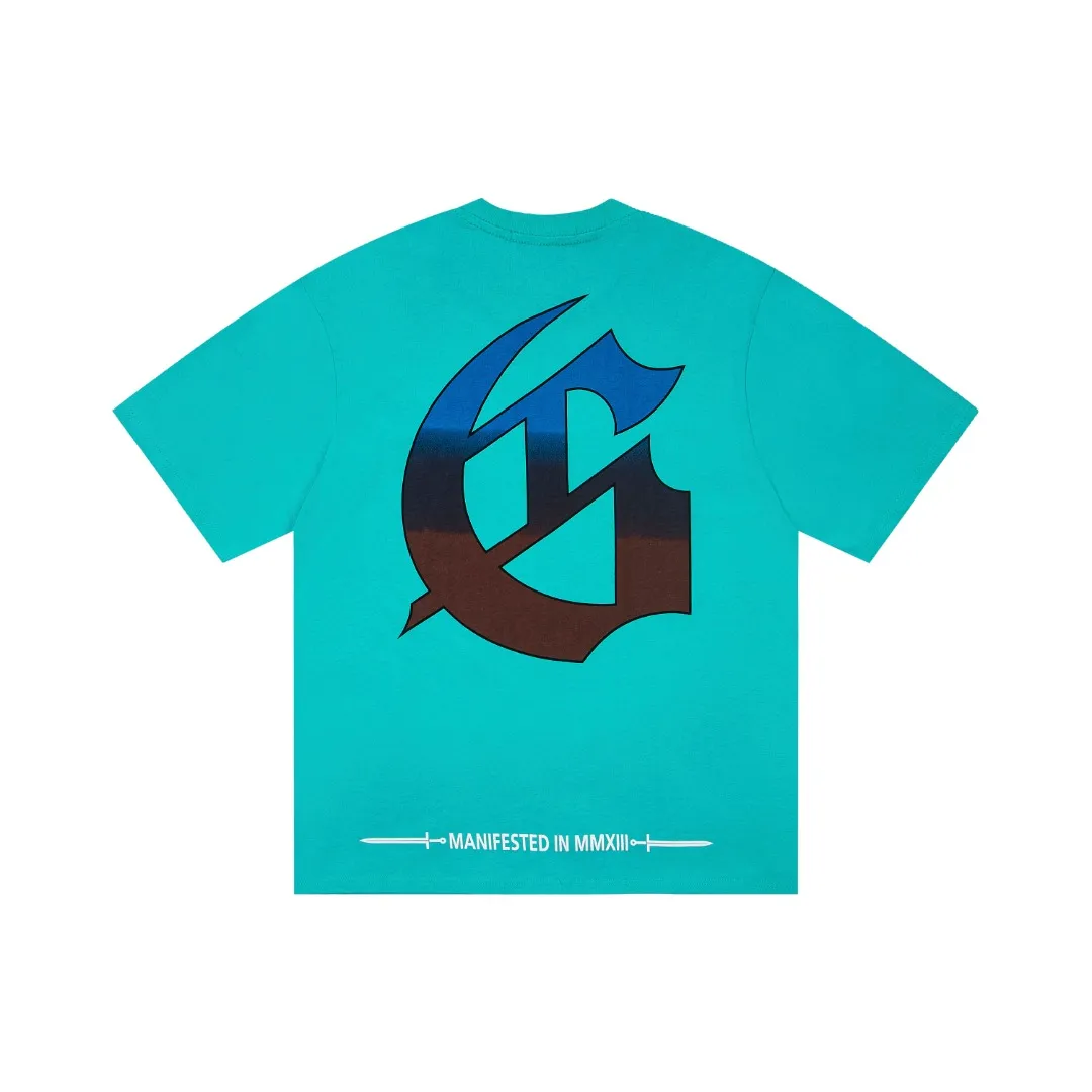 G65# GodSpeed ​​White Ink Direct Print Short Sleeve S-XL Blue Orange P116