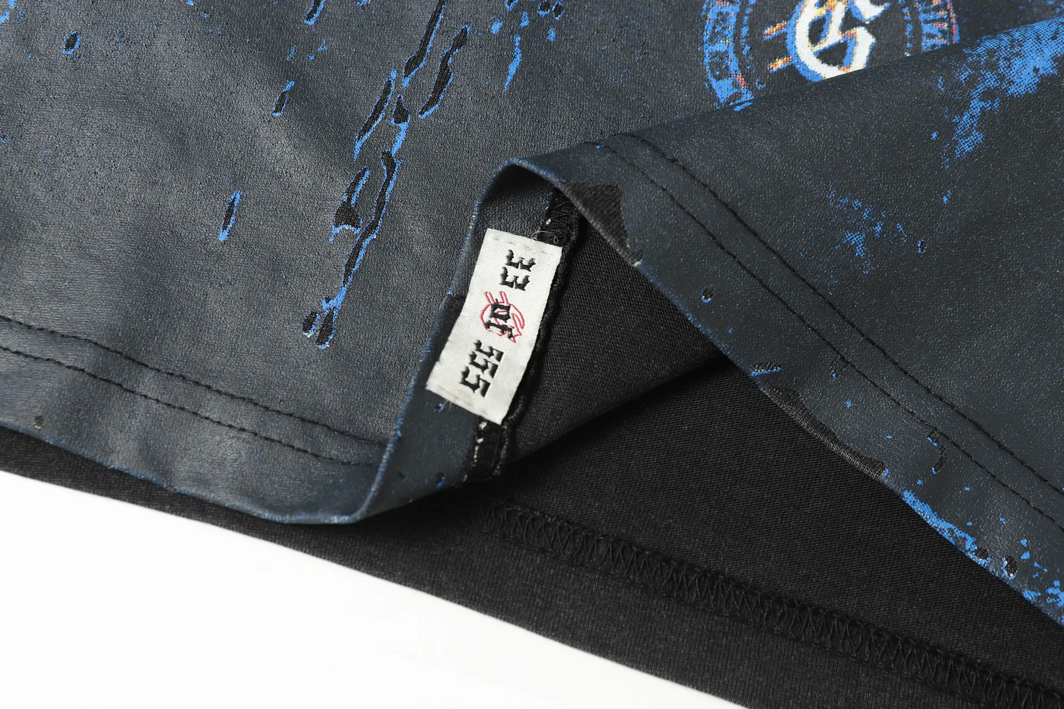 6051#washed black｜P116 Godspeed cross-border American rock and roll street washed retro style short-sleeved T (craft printing) fabric (fabric): 32 count combed double yarn 250g weight code number (size): S-M-L-XL color (colour): washed black