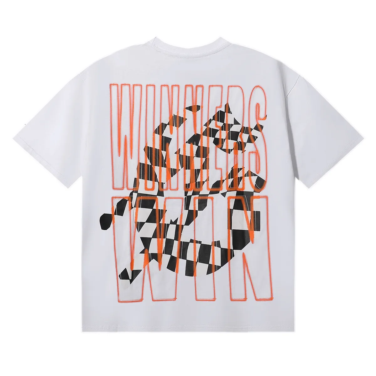 No. 7015, 2025 new Godspeed racer F1 champagne printed high-quality double yarn pure cotton casual short-sleeved T-shirt batch 110 Color: black, white; Size: S M L XL