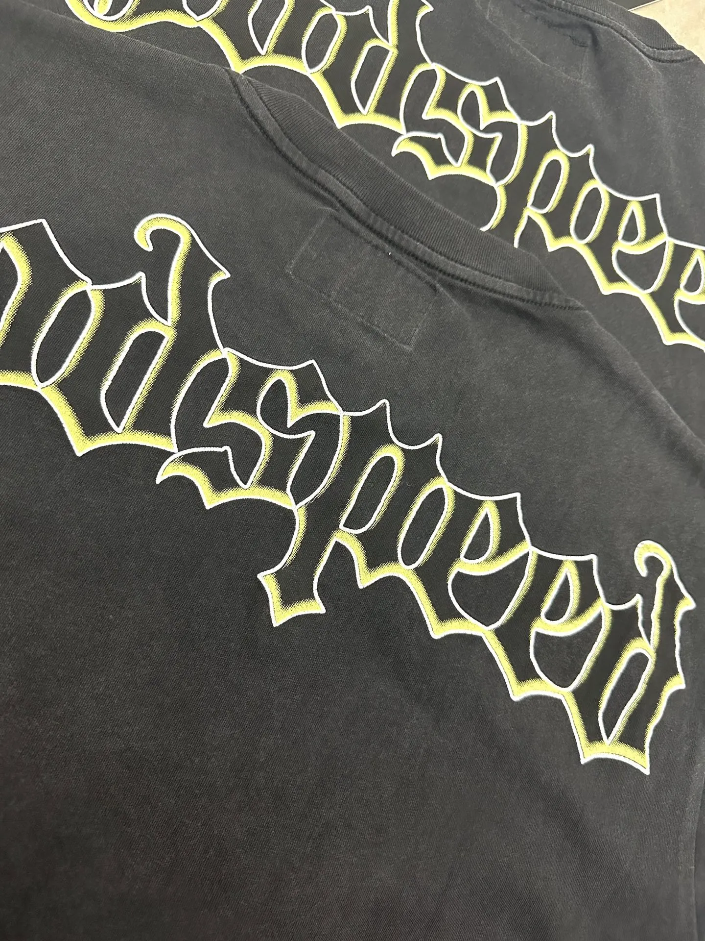 6137# Washed black I P116 Real stock (American fashion niche) Godspeed cross-border American rock street washed retro style short-sleeved T (craft printing) Fabric (fabric): 32 counts combed double yarn 250 grams weight Size (size): S-M-L-XL Color (colour): Washed black