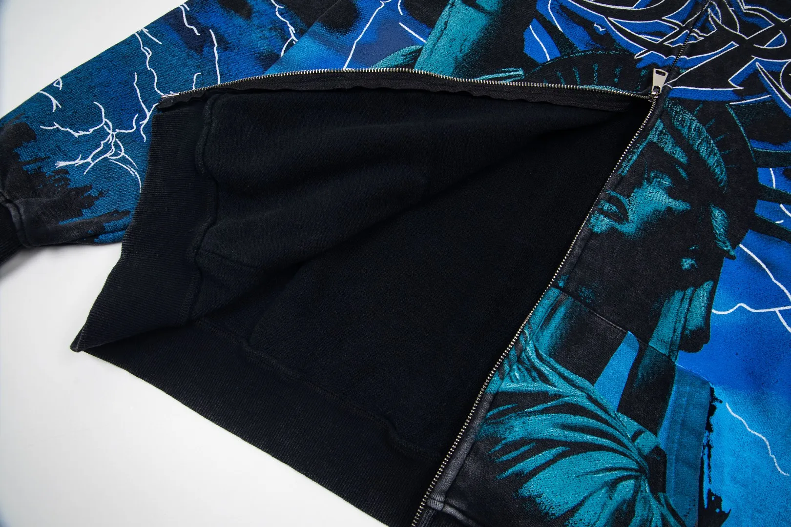 G56# GodSpeed ​​all-over HD printed washed zipper sweatshirt Size S-XL black blue black red black yellow P266