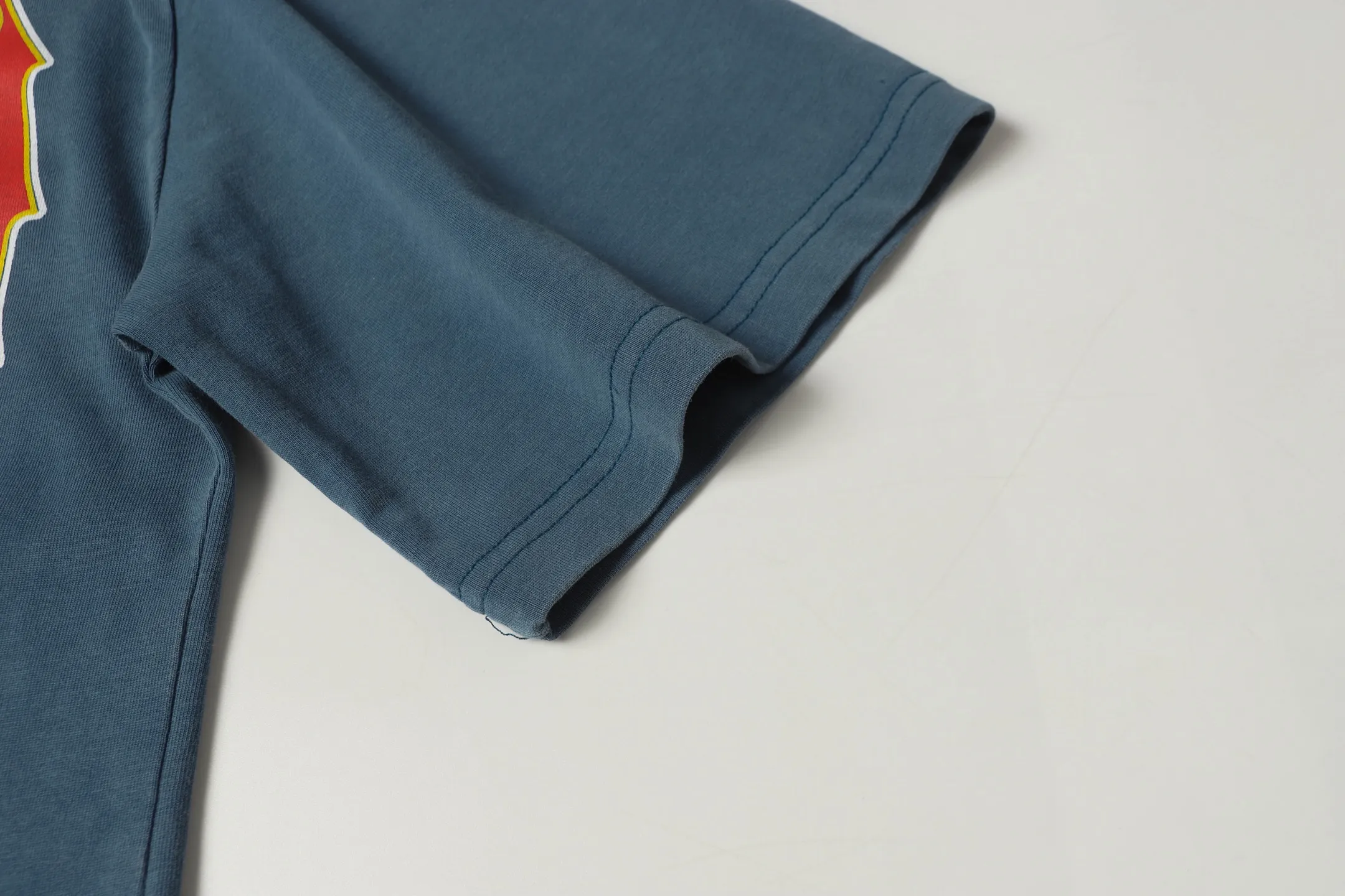 6001# washed black/denim blue｜P116 Godspeed cross-border American rock and roll street washed retro style short-sleeved T (craft print) fabric (fabric): washed black, blue: 32 count combed double yarn 250g weight code (size): S-M-L-XL color (colour): washed black, washed blue