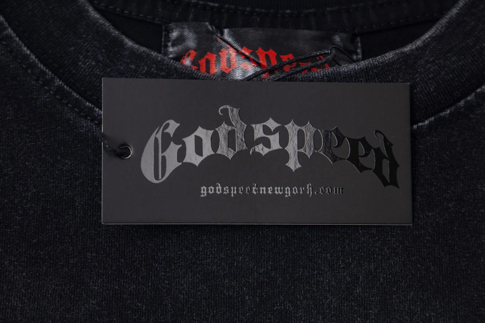 G37# GodSpeed ​​washed printed spliced ​​waffle long sleeves S-XL size washed black P146 apricot P136