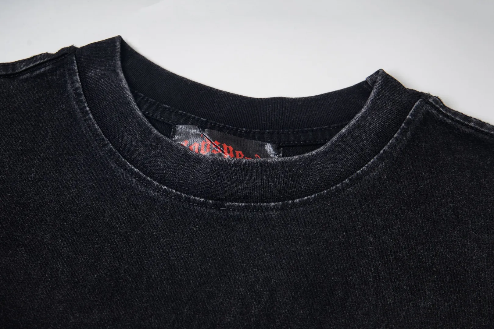 G37# GodSpeed ​​washed printed spliced ​​waffle long sleeves S-XL size washed black P146 apricot P136