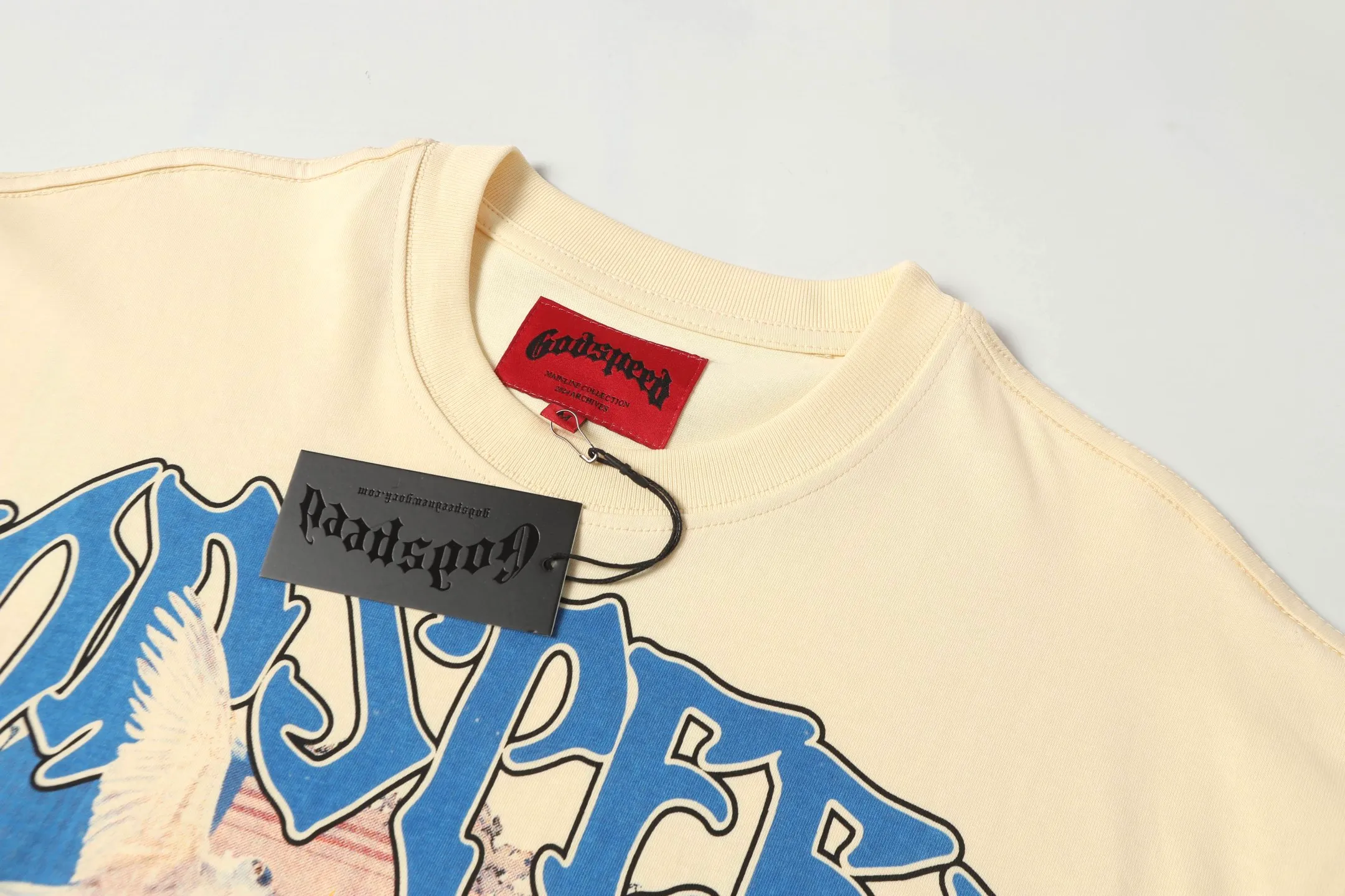 5057#Apricot｜P104 Godspeed cross-border American rock and roll street washed retro style short-sleeved T (craft printing) fabric (fabric) 32 counts combed double yarn 240 grams weight code number (size): S-M-L-XL color (colour): apricot