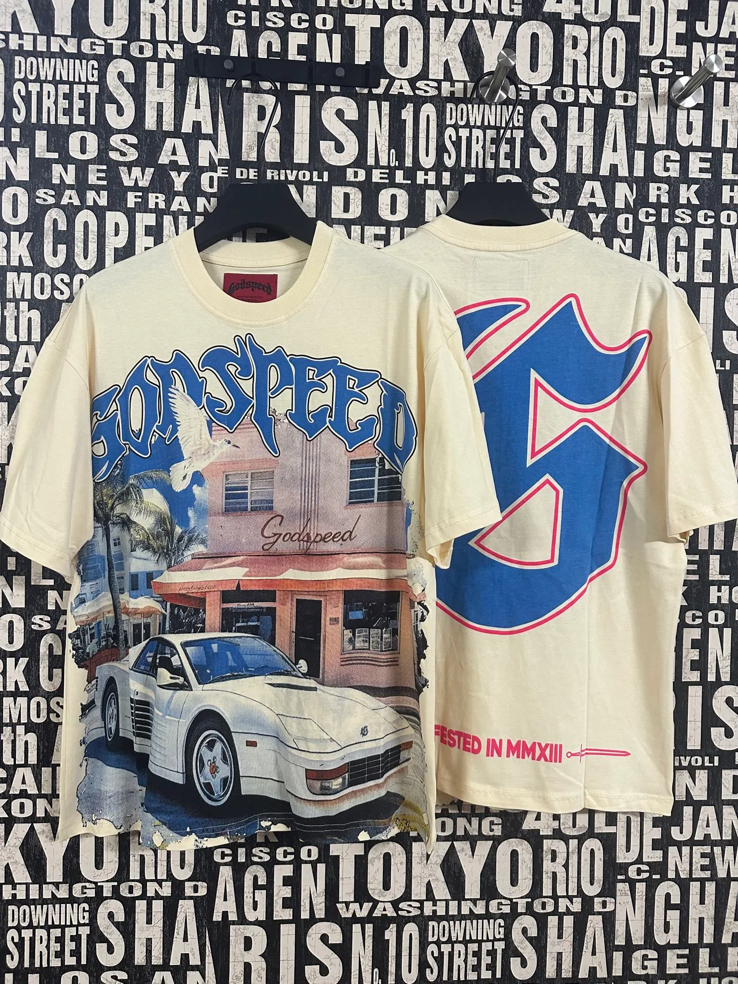 5057#Apricot｜P104 Godspeed cross-border American rock and roll street washed retro style short-sleeved T (craft printing) fabric (fabric) 32 counts combed double yarn 240 grams weight code number (size): S-M-L-XL color (colour): apricot