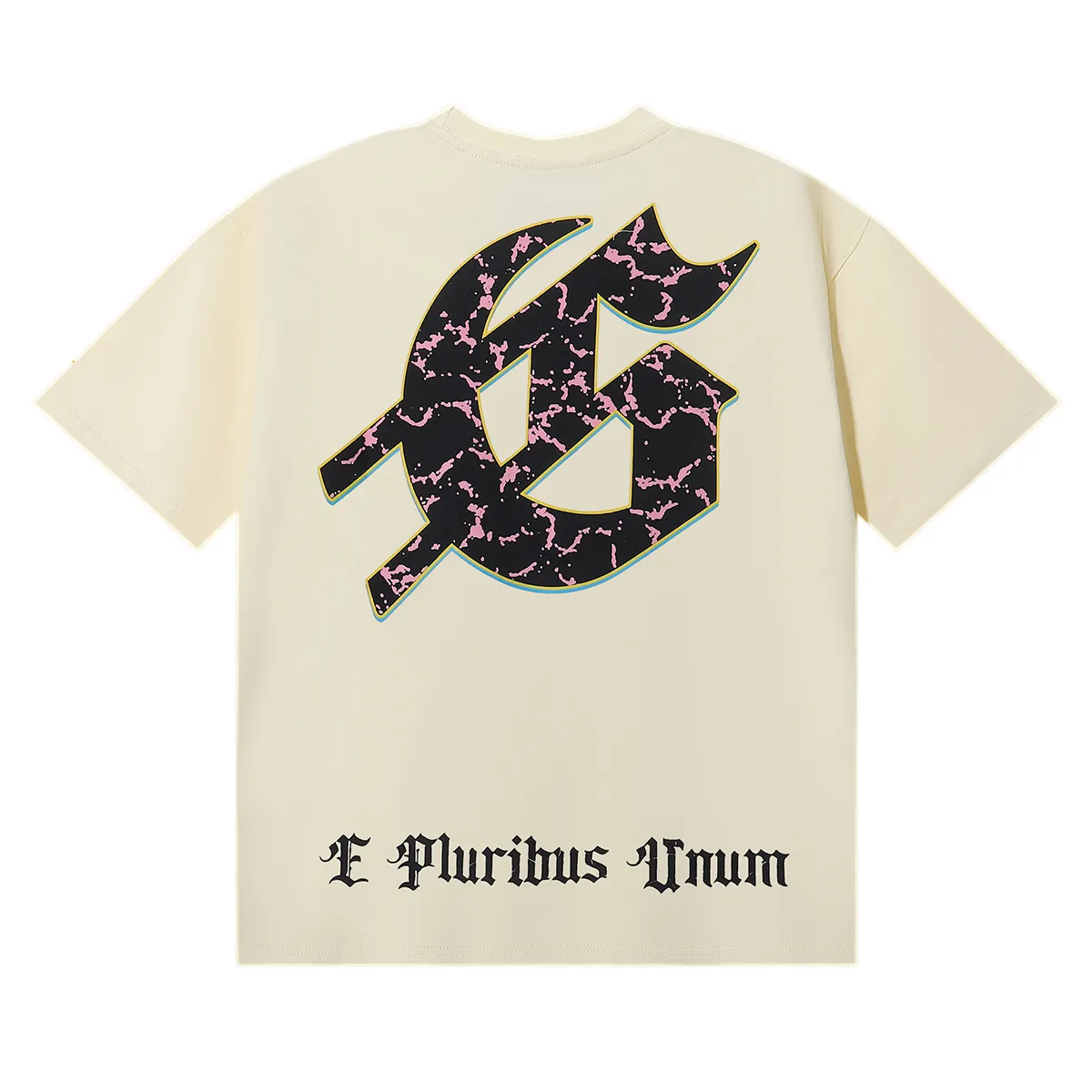 No. 7030, American trend Godspeed guitar skull denim print high quality double yarn casual round neck short-sleeved T-shirt batch 110 Color: black, apricot; Size: S M L XL