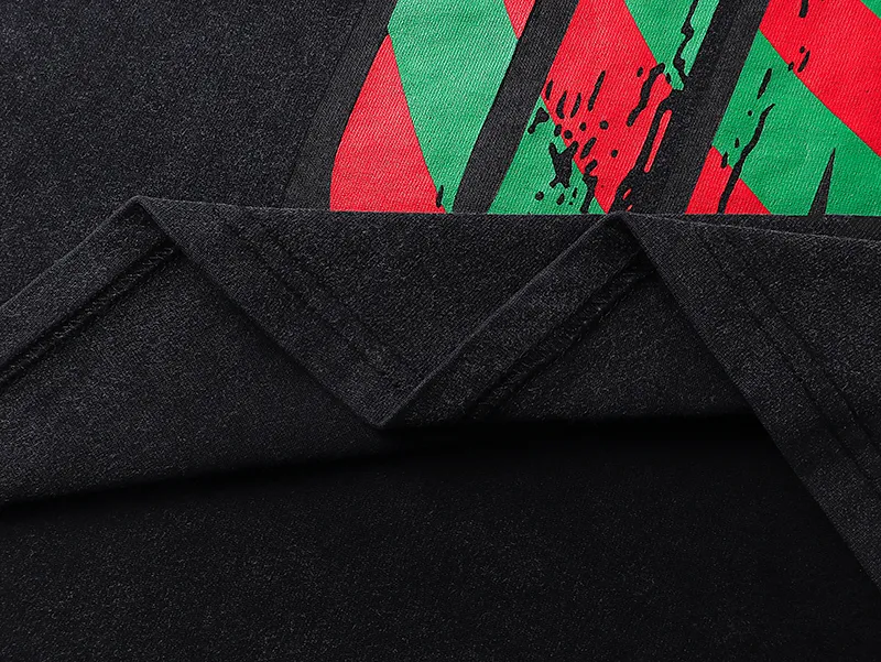1030# P126 Washed Black Real Shot Godspeed American Fashion Rock Street Retro Washed Distressed Printed Pure Cotton Short Sleeves Fabric: 250g 32 Count Fine Cotton Double Yarn Pure Cotton Color: Washed Black Size: S M L XL