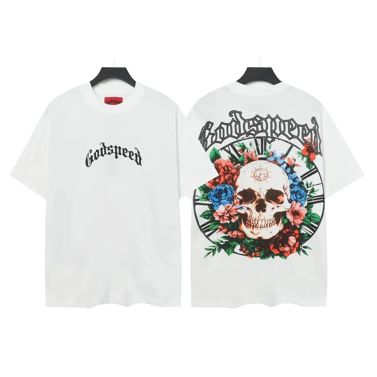5046# White/Apricot｜P104 Godspeed cross-border American rock and roll street washed retro style short-sleeved T (craft printing) fabric (fabric) 32 counts combed double yarn 240 grams weight code number (size): S-M-L-XL color (colour): apricot.white