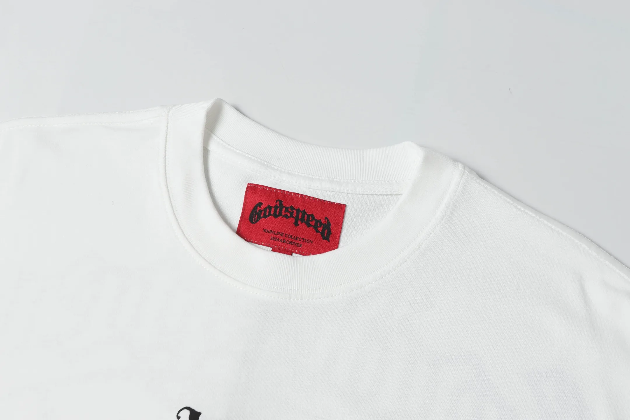 5046# White/Apricot｜P104 Godspeed cross-border American rock and roll street washed retro style short-sleeved T (craft printing) fabric (fabric) 32 counts combed double yarn 240 grams weight code number (size): S-M-L-XL color (colour): apricot.white