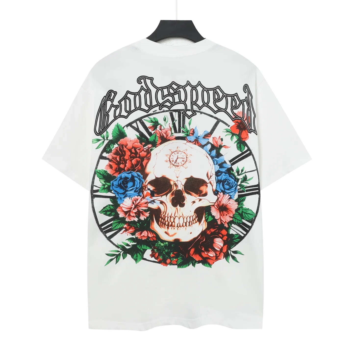 5046# White/Apricot｜P104 Godspeed cross-border American rock and roll street washed retro style short-sleeved T (craft printing) fabric (fabric) 32 counts combed double yarn 240 grams weight code number (size): S-M-L-XL color (colour): apricot.white