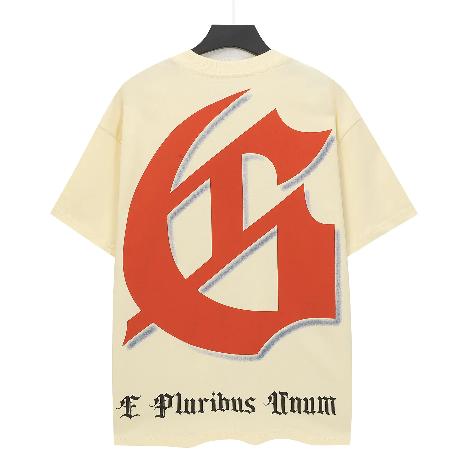 5089#apricot I P104 Godspeed cross-border American rock and roll street washed retro style short-sleeved T (craft printing) fabric (fabric) 32 counts combed double yarn 240 grams weight code number (size): S-M-L-XL color (colour): apricot
