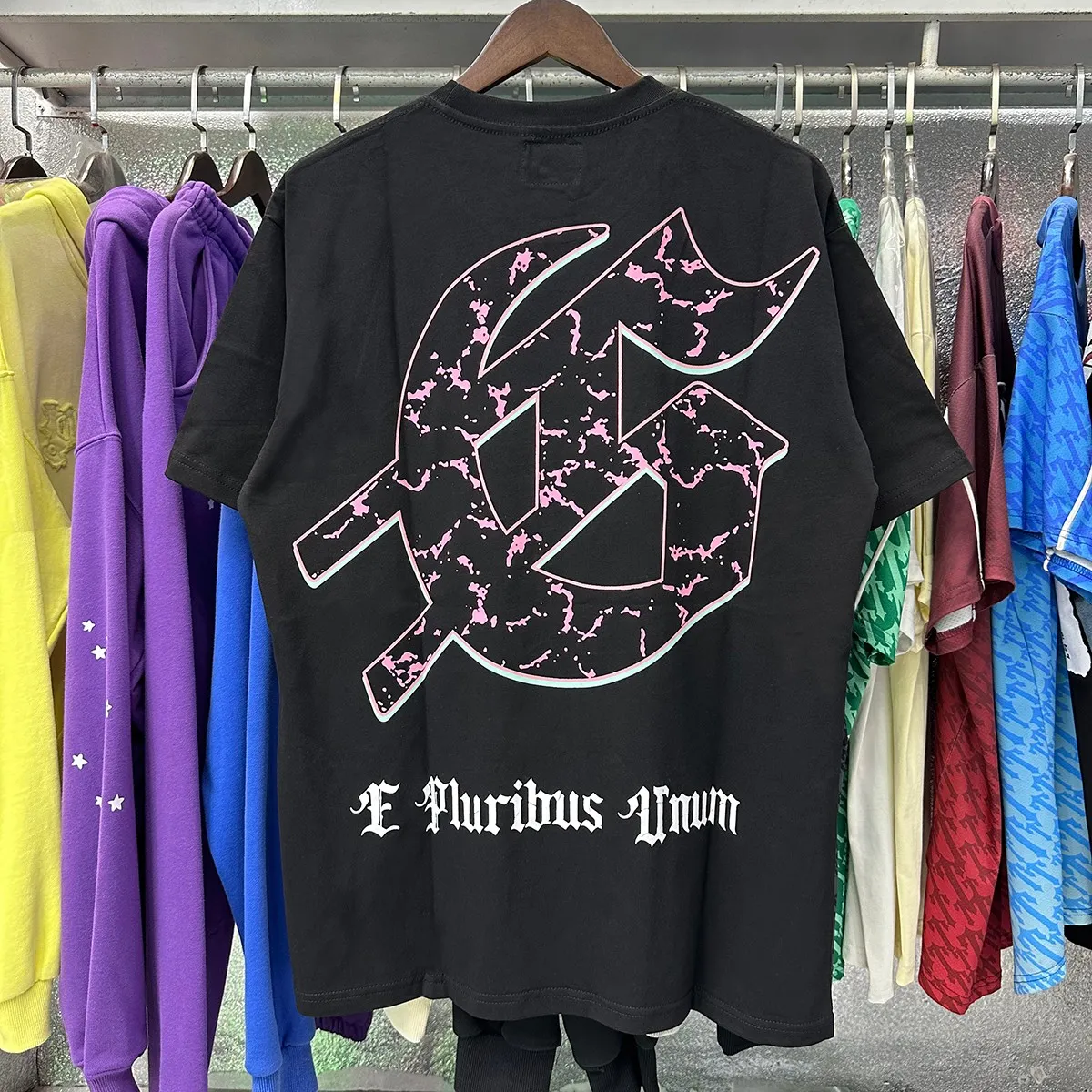 Actual photo, No. 7038, 2025 Meichao Godspeed Technology Staring Skull Print High Quality Double Yarn Pure Cotton Casual Short Sleeve T Batch 110 Color: Black, White; Size: S M L XL