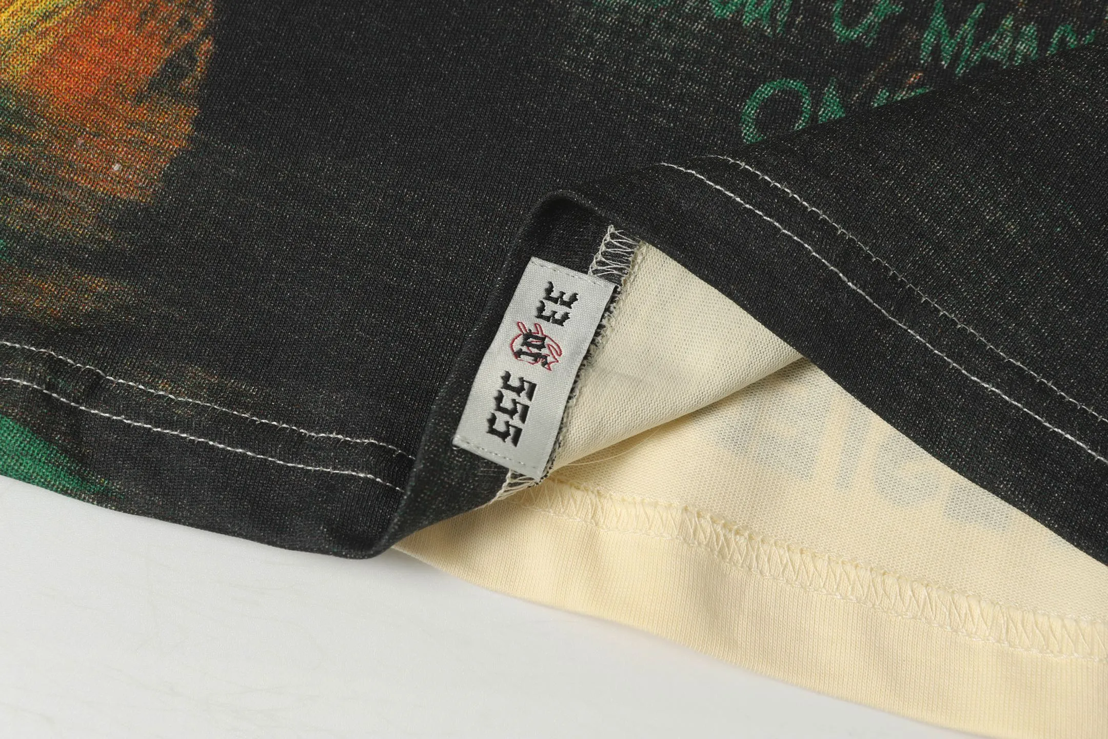 5043#apricot|P104 Godspeed cross-border American rock and roll street washed retro style short-sleeved T (craft printing) fabric (fabric) 32-count combed double yarn 240 grams weight code number (size): S-M-L-XL color (colour): apricot