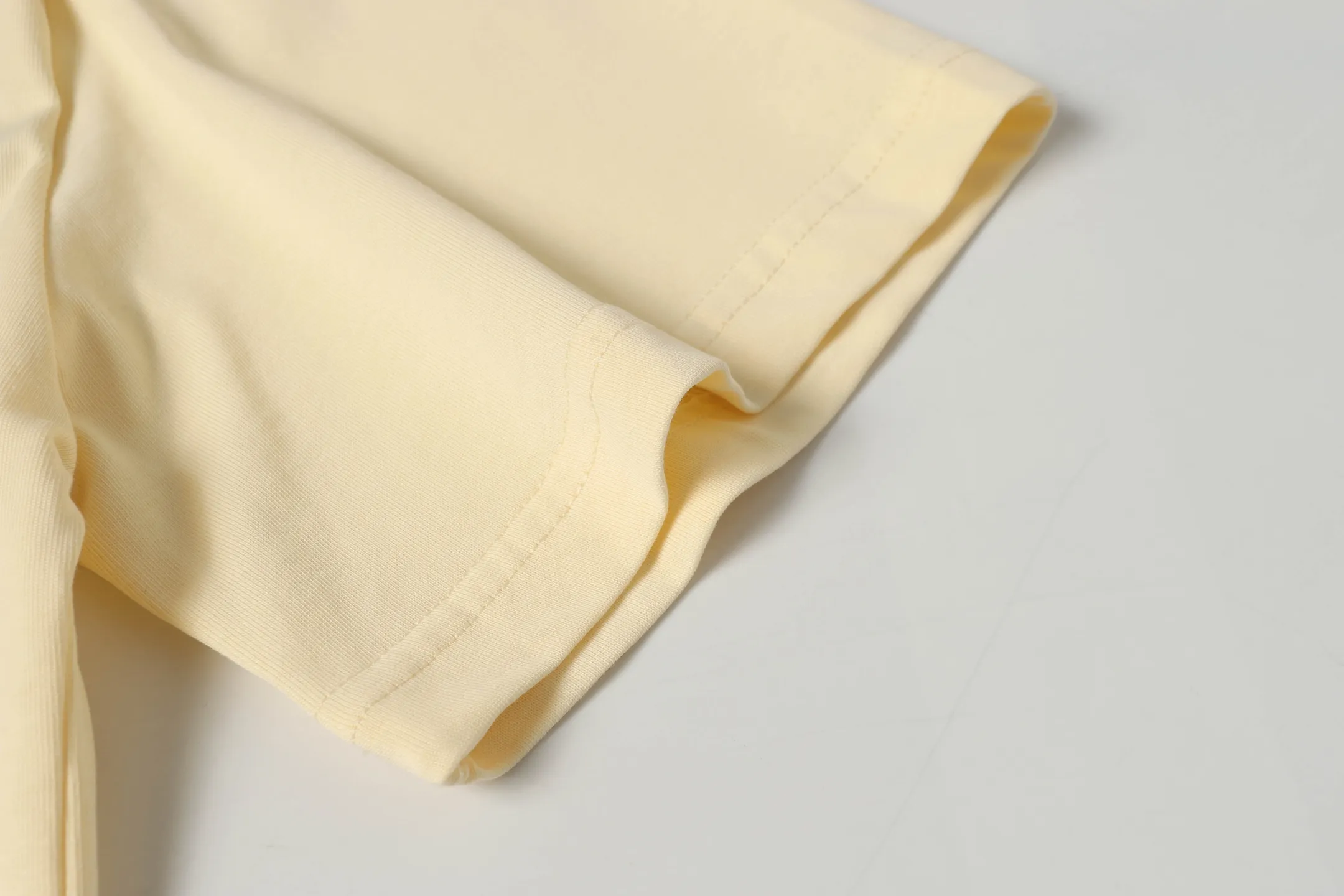 5043#apricot|P104 Godspeed cross-border American rock and roll street washed retro style short-sleeved T (craft printing) fabric (fabric) 32-count combed double yarn 240 grams weight code number (size): S-M-L-XL color (colour): apricot