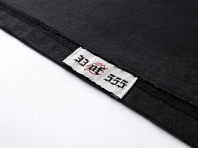 1088# P126 Washed Black Real Shot Godspeed American Fashion Rock Street Retro Washed Distressed Printed Pure Cotton Short Sleeves Fabric: 250g 32 Count Fine Cotton Double Yarn Pure Cotton Color: Washed Black Size: S M L XL