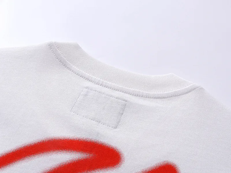 3022# P110 Real shot Godspeed American fashion rock street retro loose printed cotton short sleeves Fabric: 240g 32 count fine cotton double yarn pure cotton Color: off-white Size: S M L XL