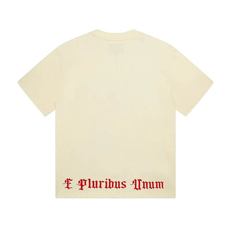 3127# P106 Real shot Godspeed American fashion rock street retro loose printed cotton short sleeves Fabric: 240g 32 count fine cotton double yarn pure cotton Color: apricot Size: S M L XL