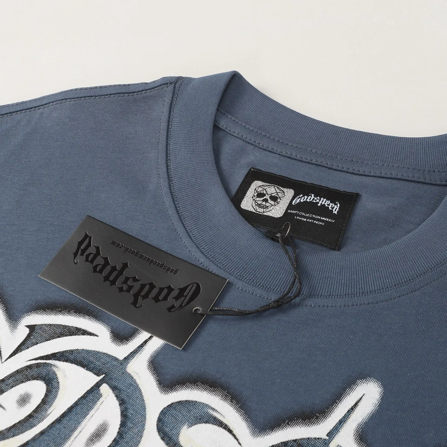 5100# Brown/Sea Blue/Golden Yellow I P106 Godspeed Cross-Border American Rock Street Washed Retro Style Short Sleeve T (Craft Print) Fabric (fabric) 32 Count Combed Double Yarn 240 Grams Size (size): S-M-L-XL Color (colour): Brown/Sea Blue/Golden Yellow 👉