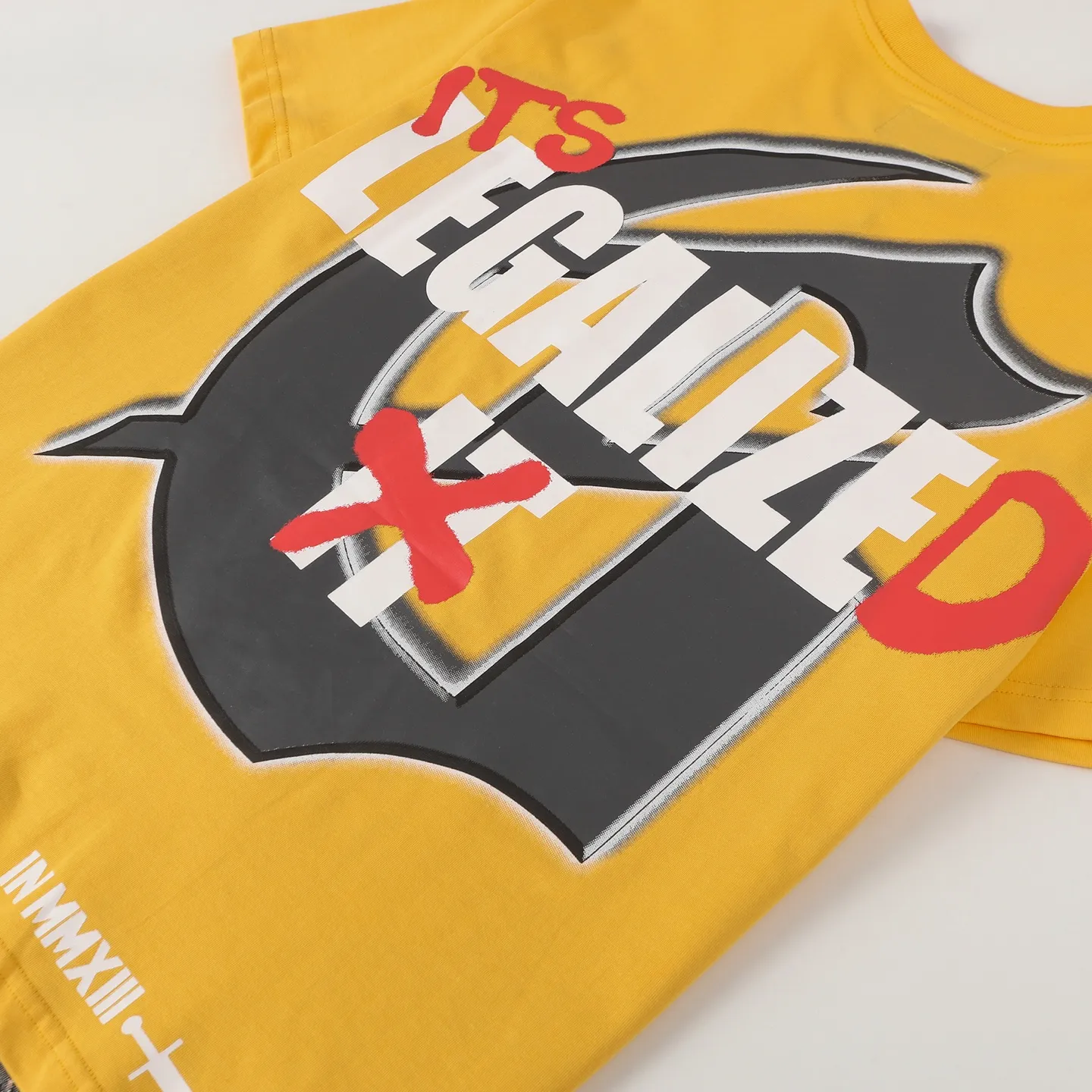 5100# Brown/Sea Blue/Golden Yellow I P106 Godspeed Cross-Border American Rock Street Washed Retro Style Short Sleeve T (Craft Print) Fabric (fabric) 32 Count Combed Double Yarn 240 Grams Size (size): S-M-L-XL Color (colour): Brown/Sea Blue/Golden Yellow 👉