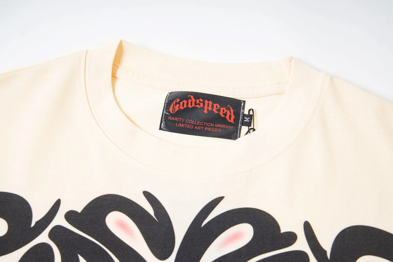 G33# GodSpeed ​​white ink direct spray washed short-sleeved S-XL size blue (washed) P126 apricot P106