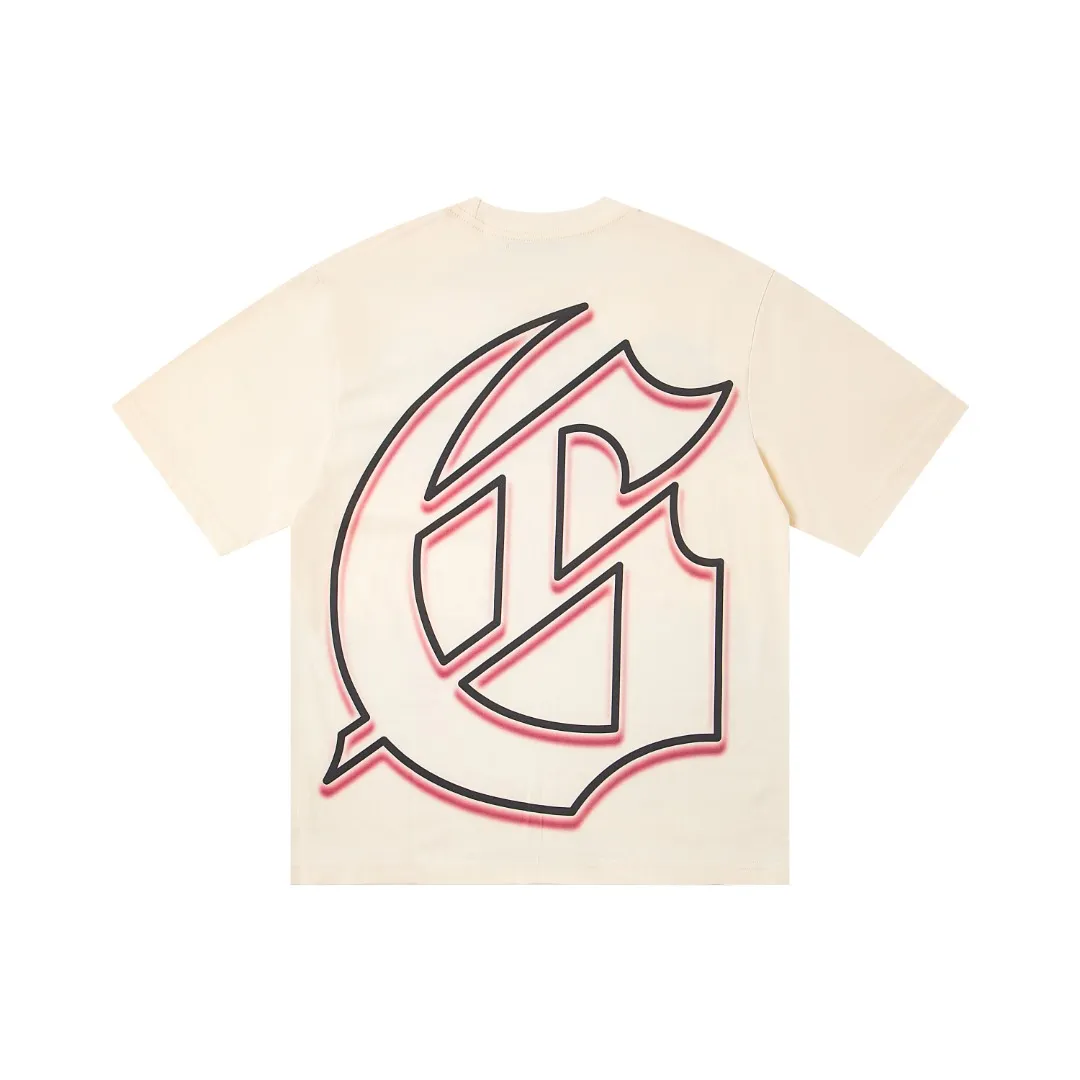 G33# GodSpeed ​​white ink direct spray washed short-sleeved S-XL size blue (washed) P126 apricot P106