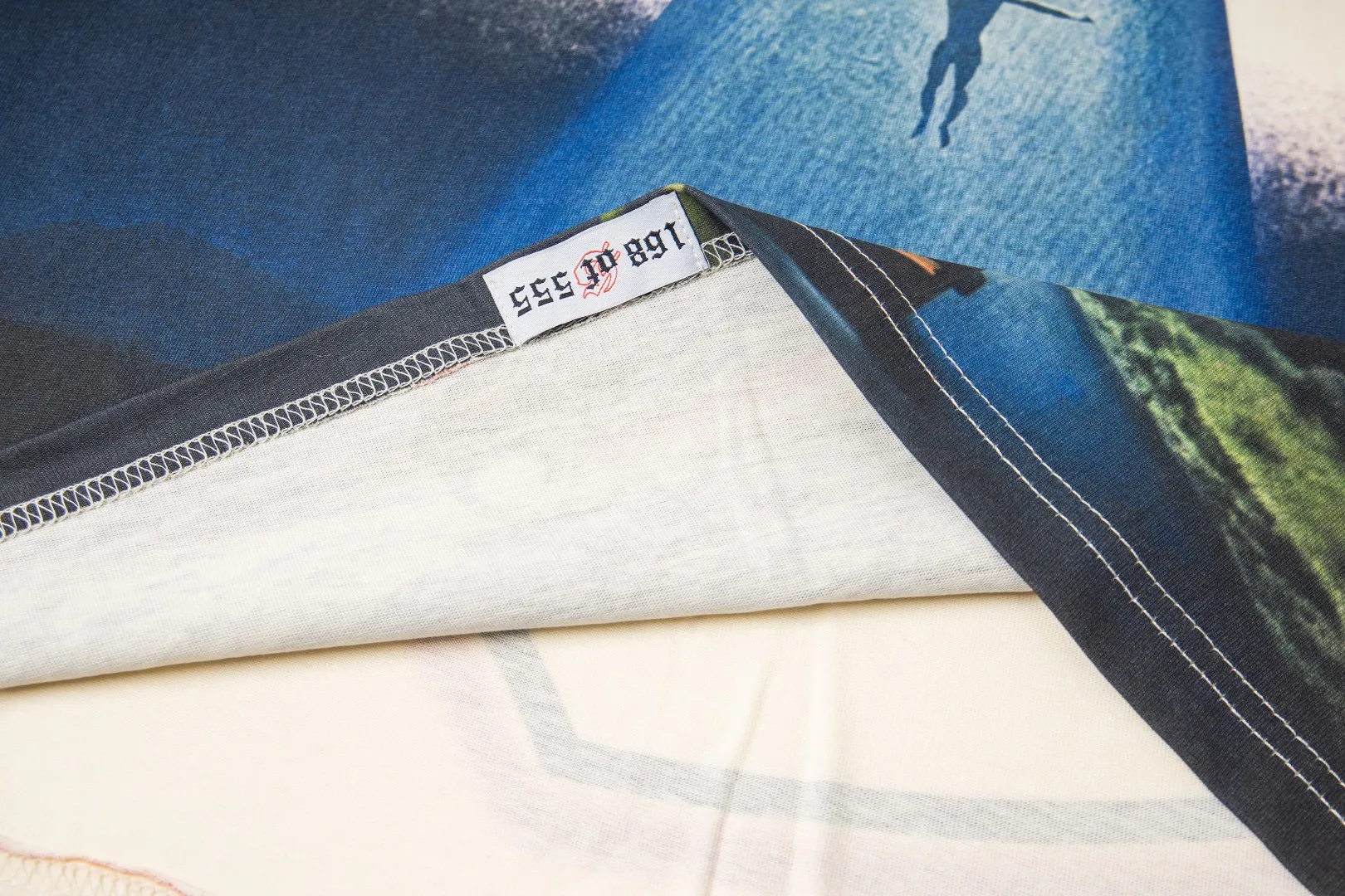 G33# GodSpeed ​​white ink direct spray washed short-sleeved S-XL size blue (washed) P126 apricot P106