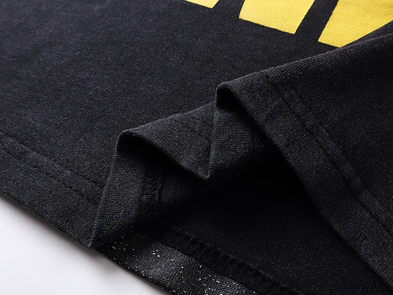 1100# P160 Washed Black Real Shot Godspeed American Fashion Rock Street Retro Washed Distressed Printed Pure Cotton Short Sleeves Fabric: 270g 32 Count Fine Cotton Double Yarn Pure Cotton Color: Washed Black Size: S M L XL